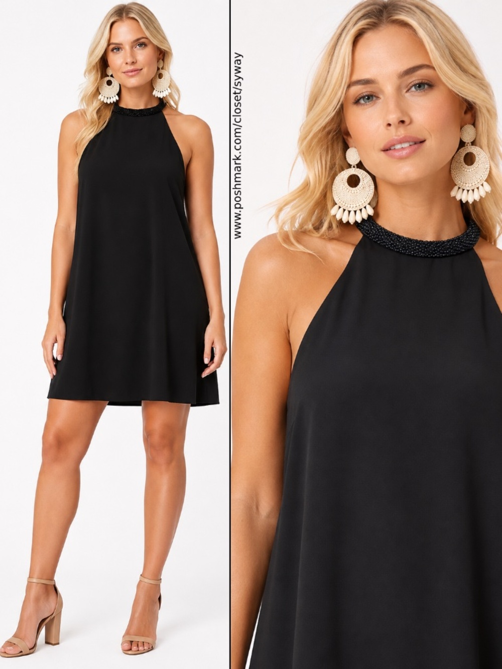 Keepsake Northern Lights Studded Collar Halter Dress